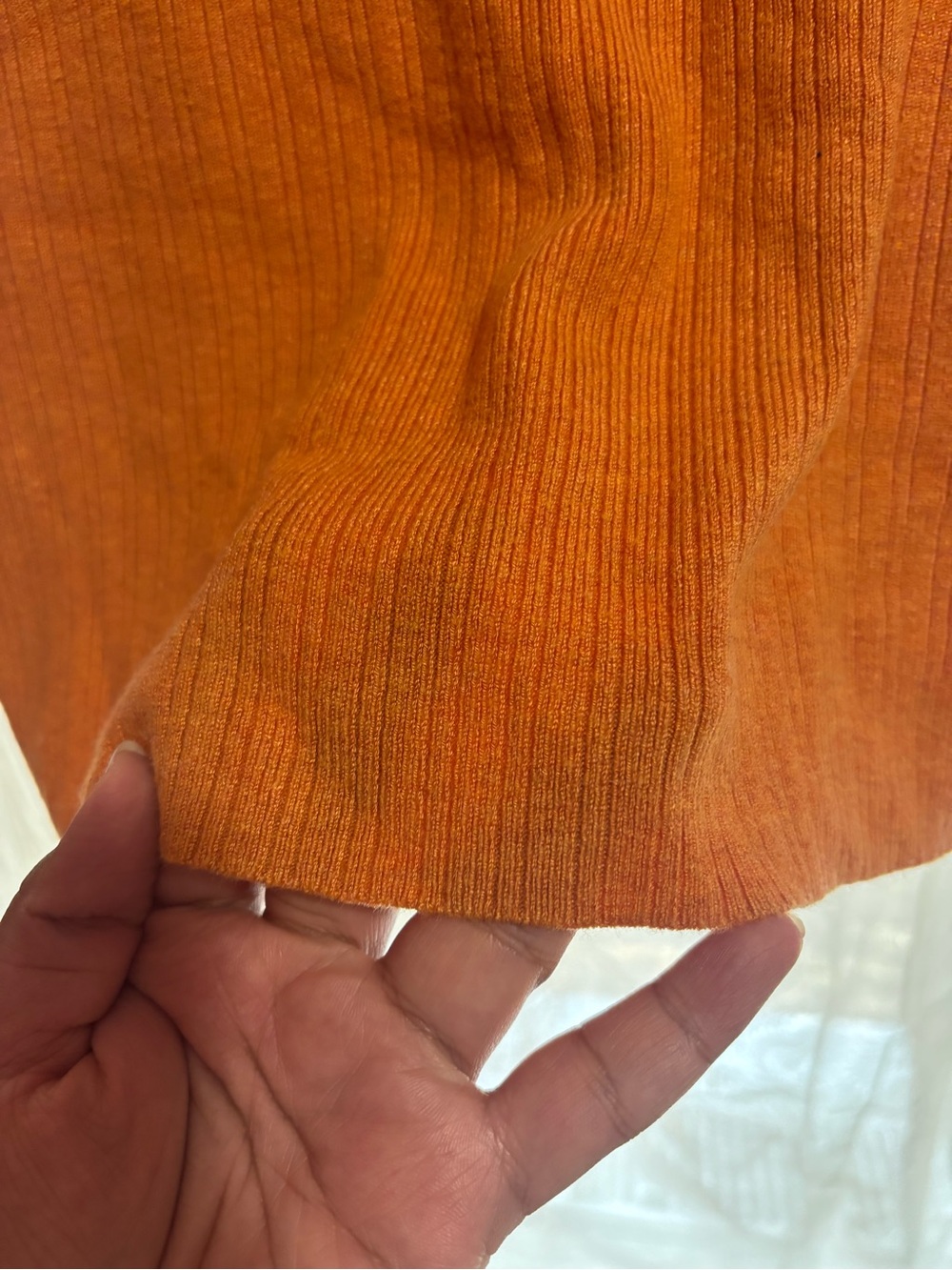 Women’s Short-Sleeve Ribbed Tee - Orange - Picture 3 of 4